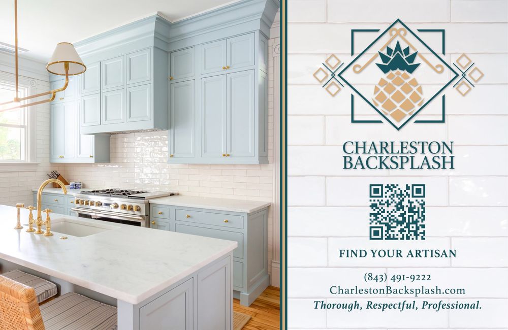Collection of backsplash tile designs and kitchen remodeling projects with coastal style elements.
