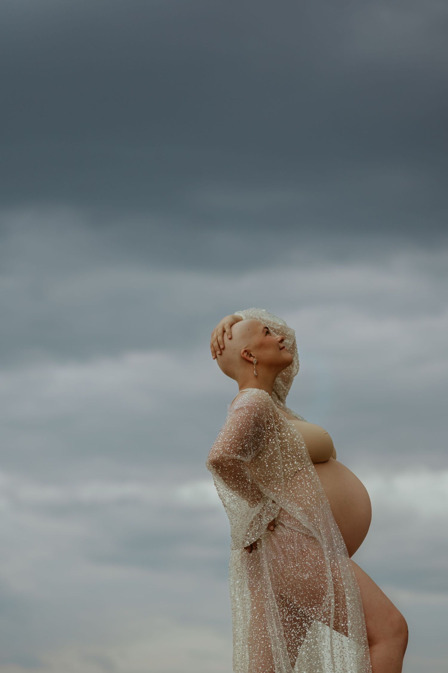 Maternity Beach Photoshoot Sutherland Shire, moody skies