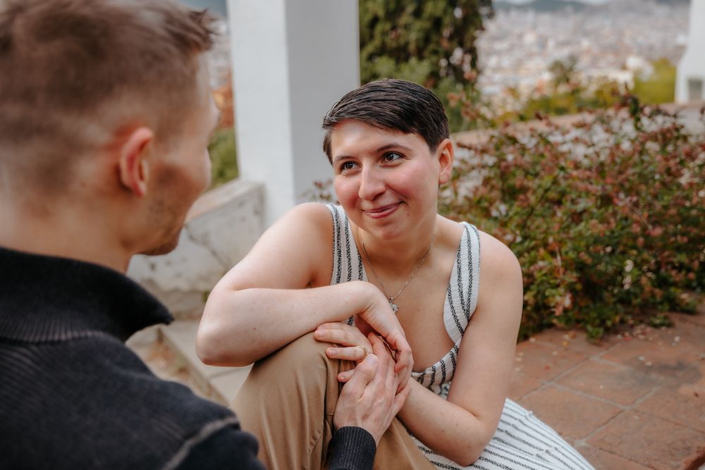 Romantic silhouette at Laribal terrace Barcelona Surprise proposal Barcelona BarcelonaLoversPH