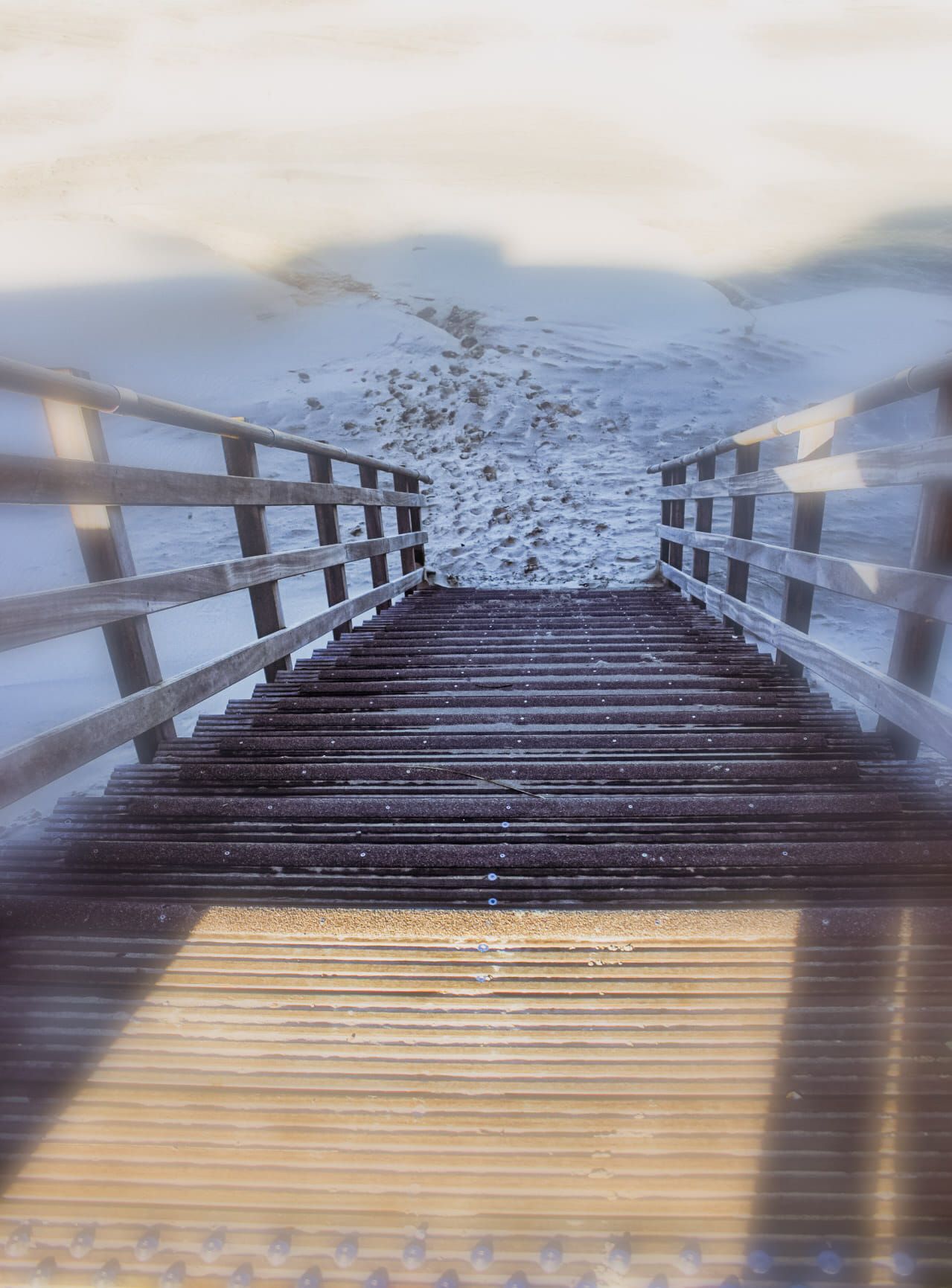 Photographie à Berck-sur-Mer, escalier en bord de mer, ambiance littorale