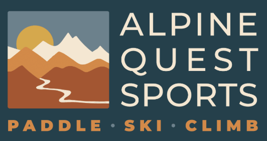Logos of sponsor of Charlie's Pooch Playoffs "Alpine Quest Sports: 
 Paddle, Ski, Climb"