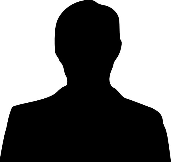 Generic male silhouette placeholder icon on white background.