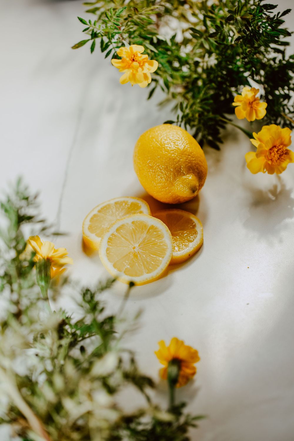 Lemon mint water; test product styled photoshoot
