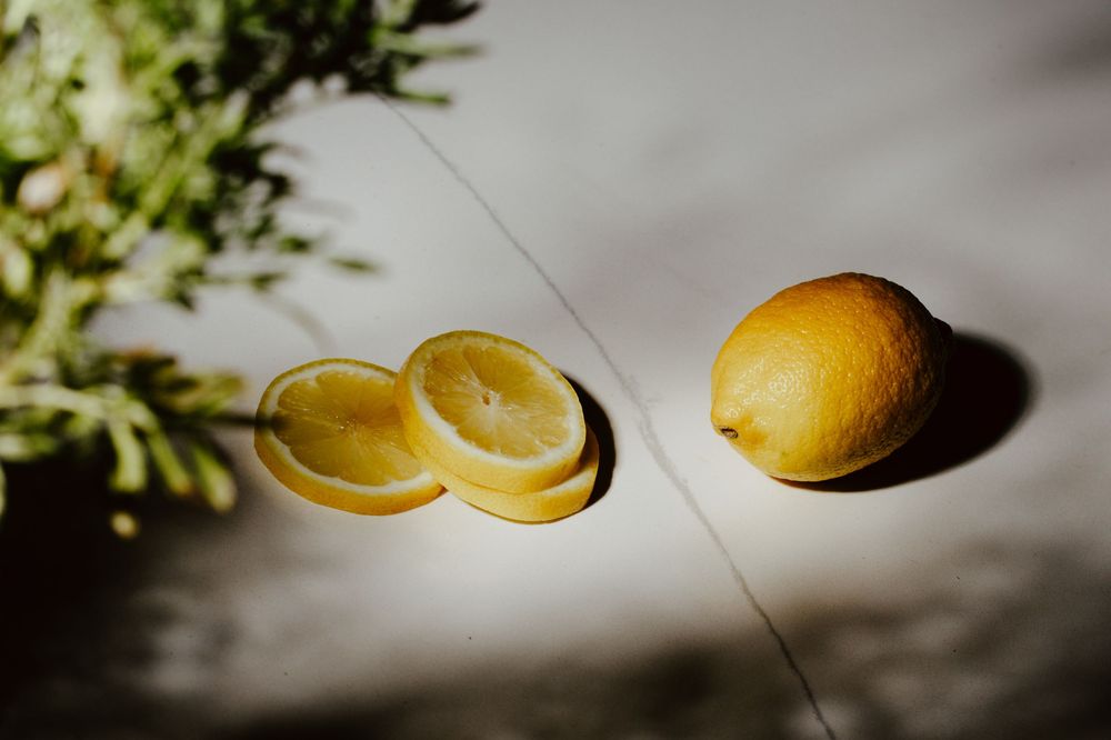 Lemon mint water; test product styled photoshoot