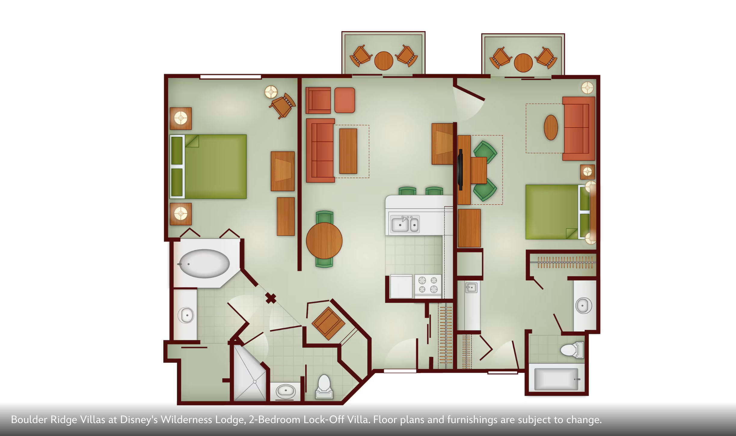 Comprehensive floor plan diagram displaying multiple villa unit configurations and room arrangements.