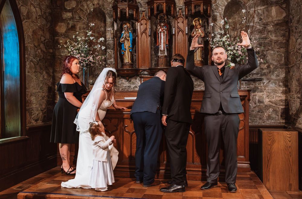 Signing marriage license after intimate ceremony