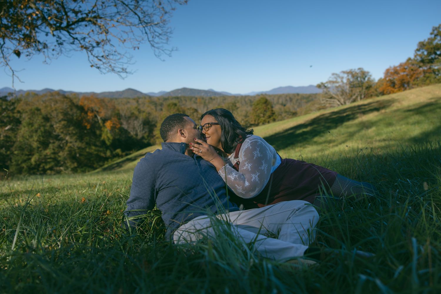 couples photoshoot biltmore estate asheville NC gardens fall flowers diverse inclusive couple