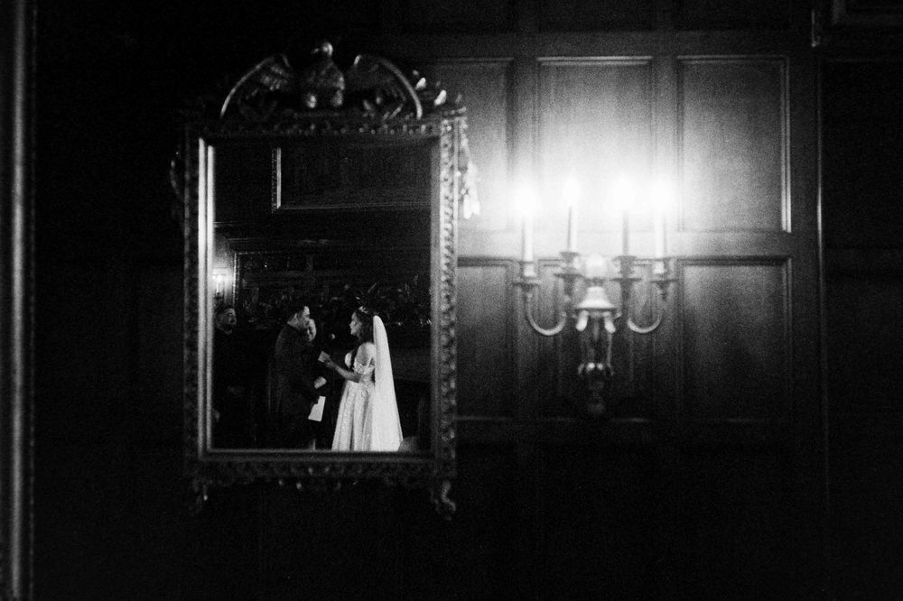 Documentary style Black and White Wedding Photography on 35mm Film in Seattle, Washington