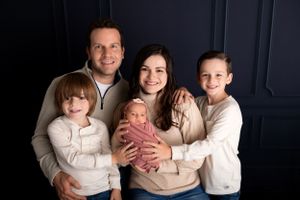 Family of 5 newborn studio photography | Sarah Jane Photography LLC | Sussex County New Jersey Newborn Photographer