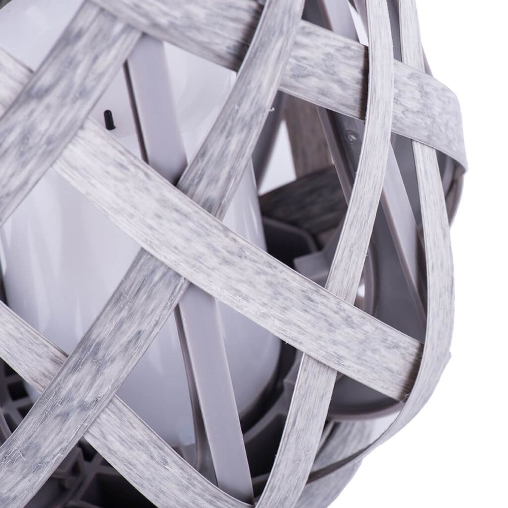 White lattice lantern design with geometric cutout pattern displayed in various perspectives.