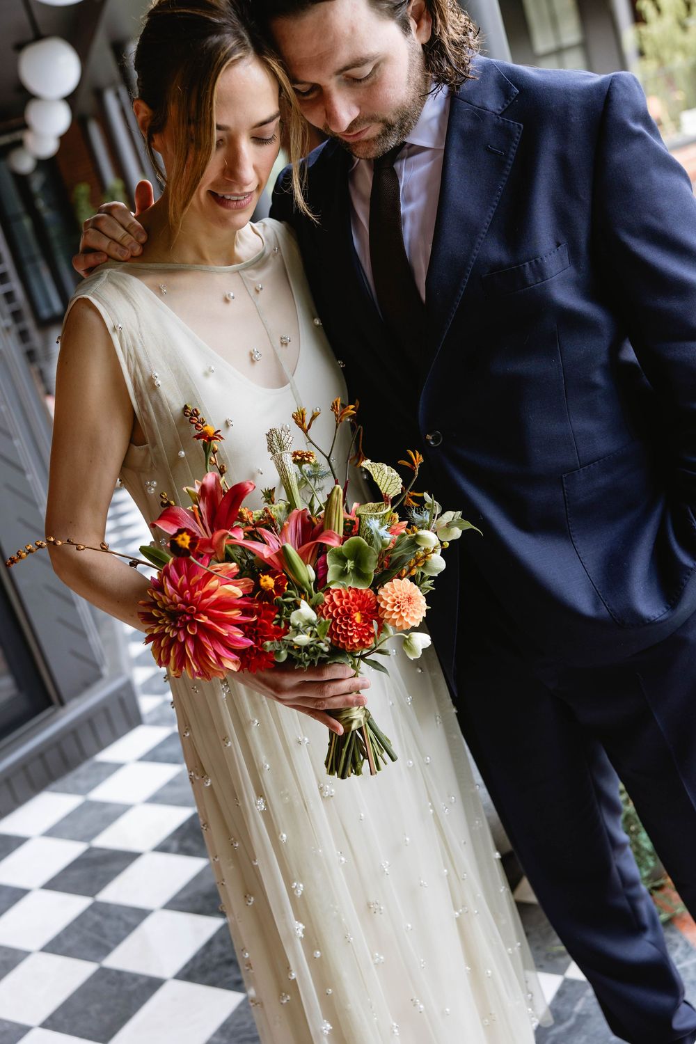 Wedding portrait at Hotel Ana & Bel. Pizzeria Beddia Wedding. Fishtown Philadelphia, PA.