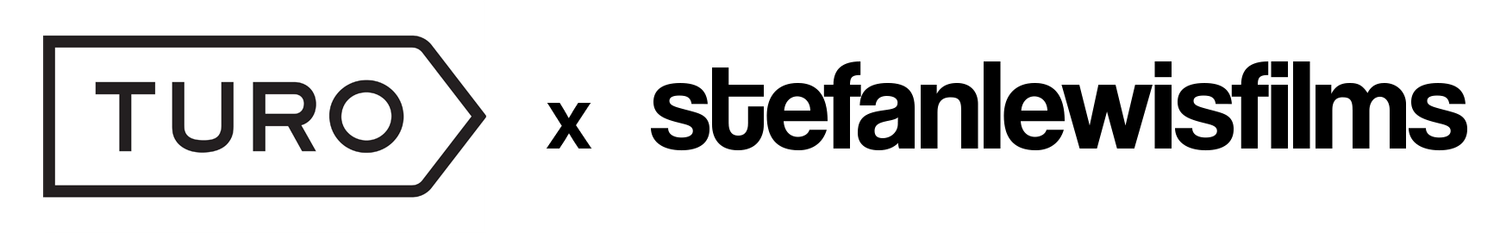 Black text logo showing 'TURO x stefanlewisfilms' partnership.