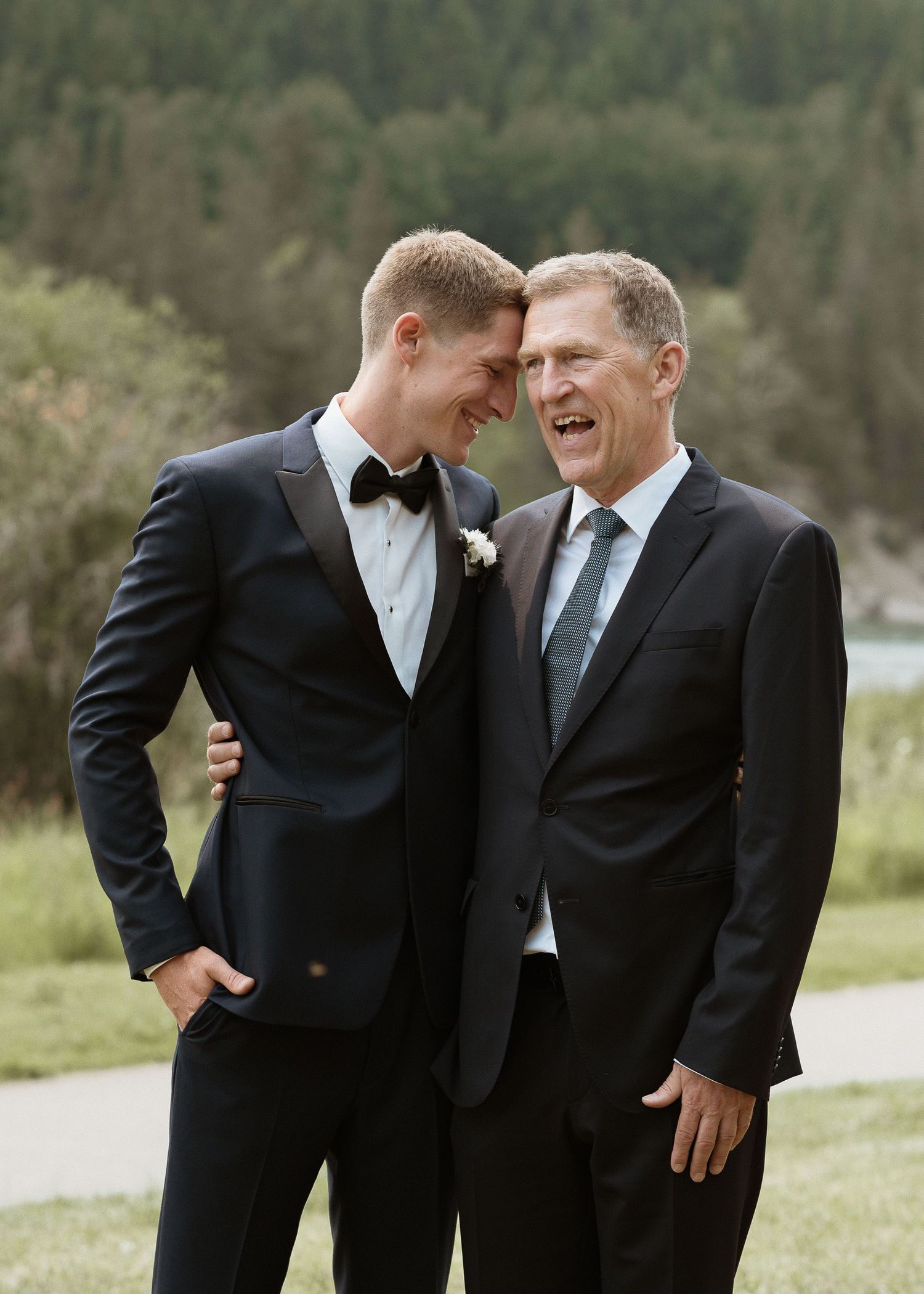 Groom with father portrait