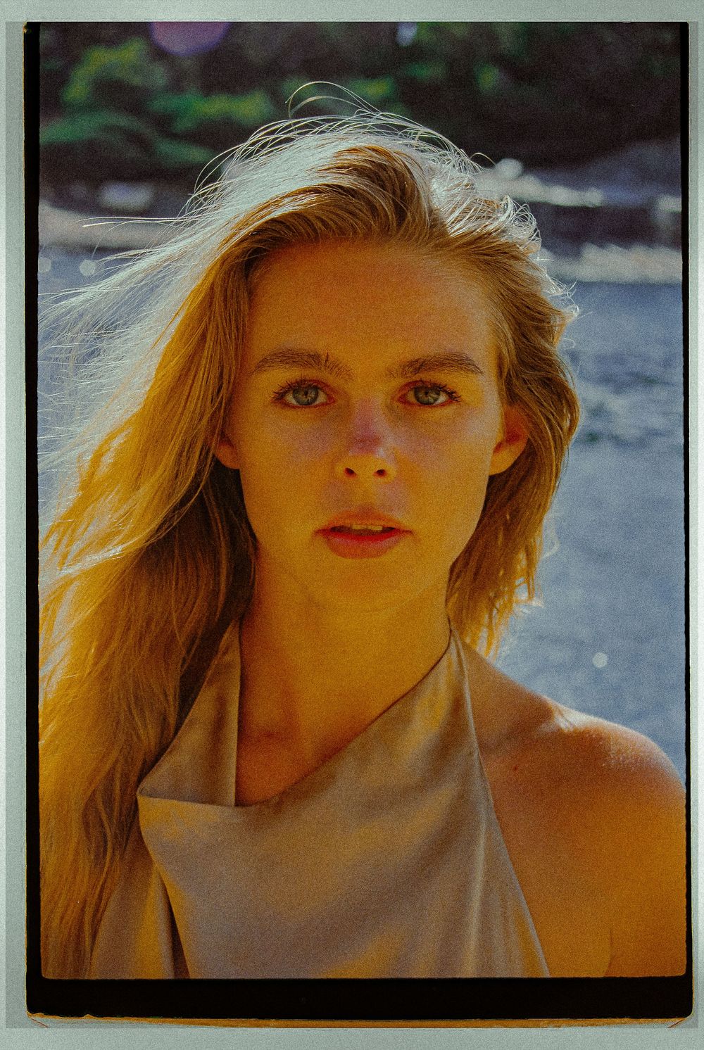 A series of warm-toned vintage style portrait photographs showing a person in natural lighting.