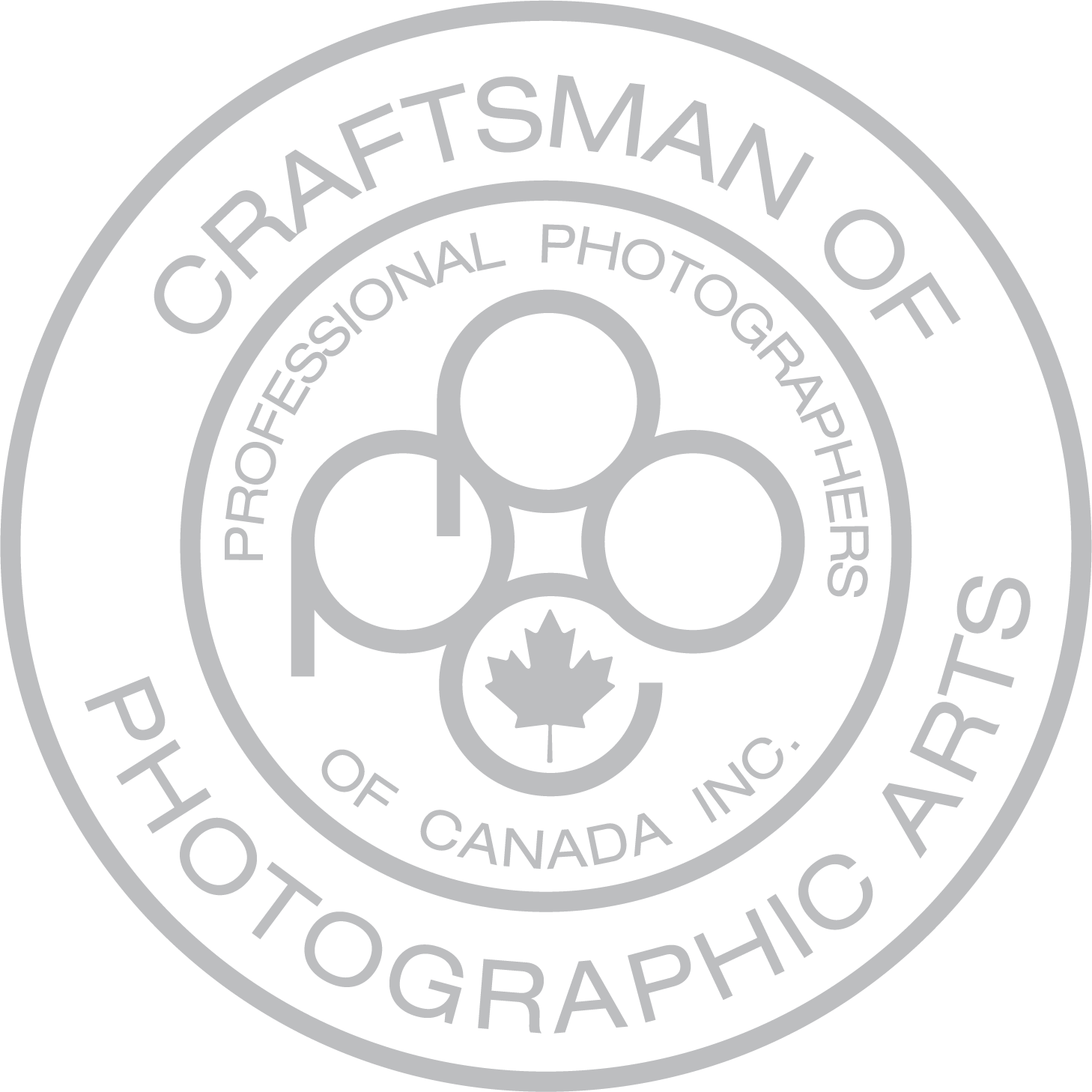 Circular logo seal for designation of Craftsman of Photographic Arts from Professional Photographers of Canada