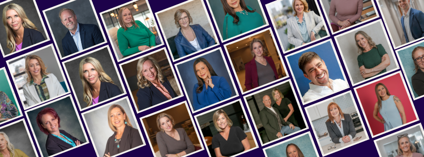 Professional headshot photography promotion poster with purple background advertising 5 remaining spots for $290 session.