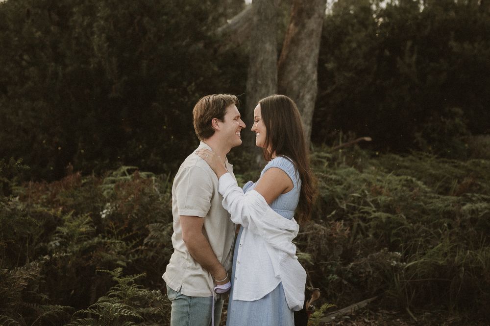 Couples session at Big Roaring Beach in Southern Tasmania, captured by elopement and family photographer Joss Jensen