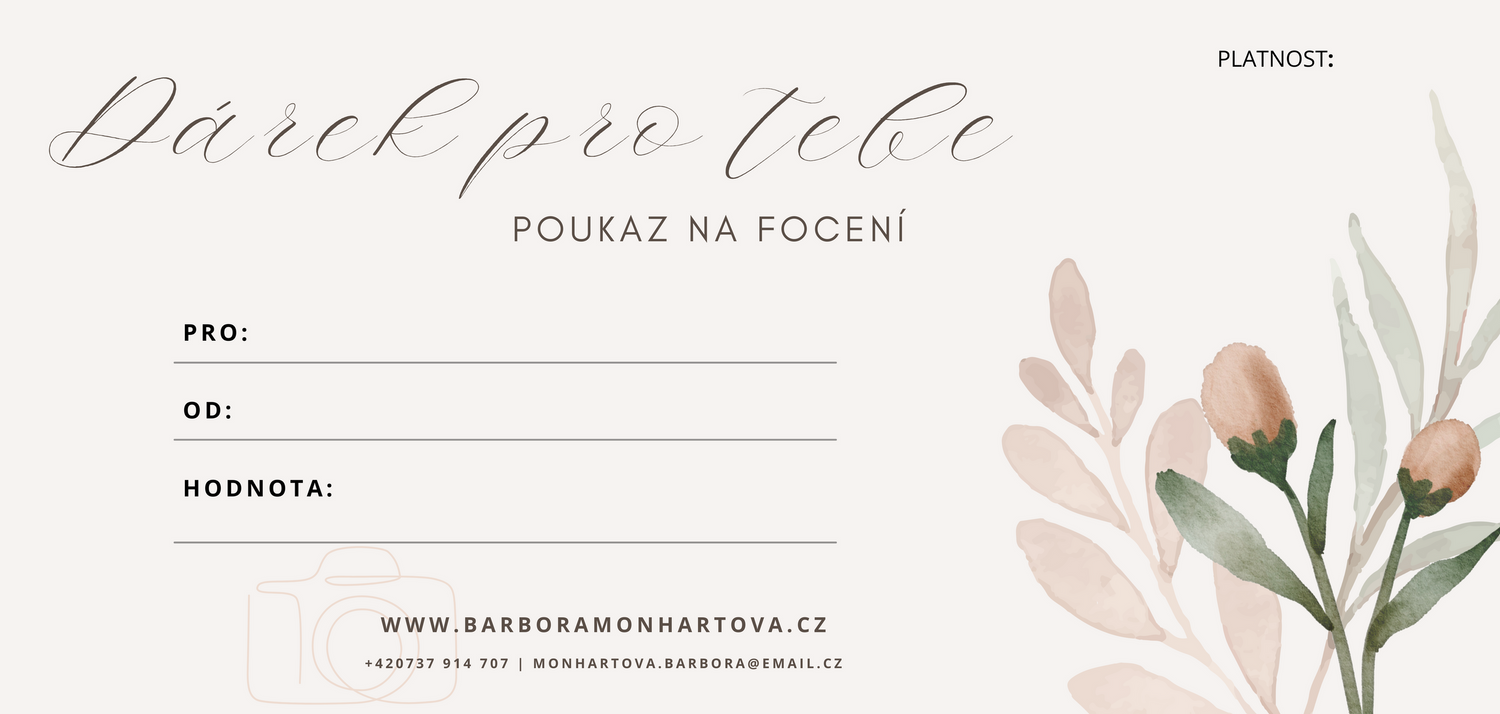 dárkový poukaz
poukaz na focení