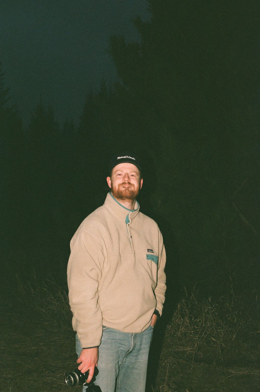 Candid moment of a friend captured on film