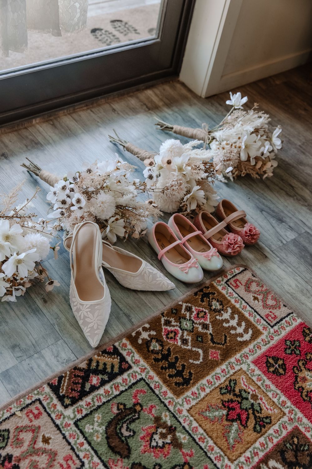 bride and her daughters shoes captured in a natural details shot