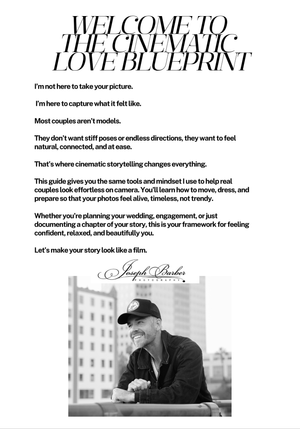 Professional photography book cover showing a black and white layout design with elegant typography and text sections.