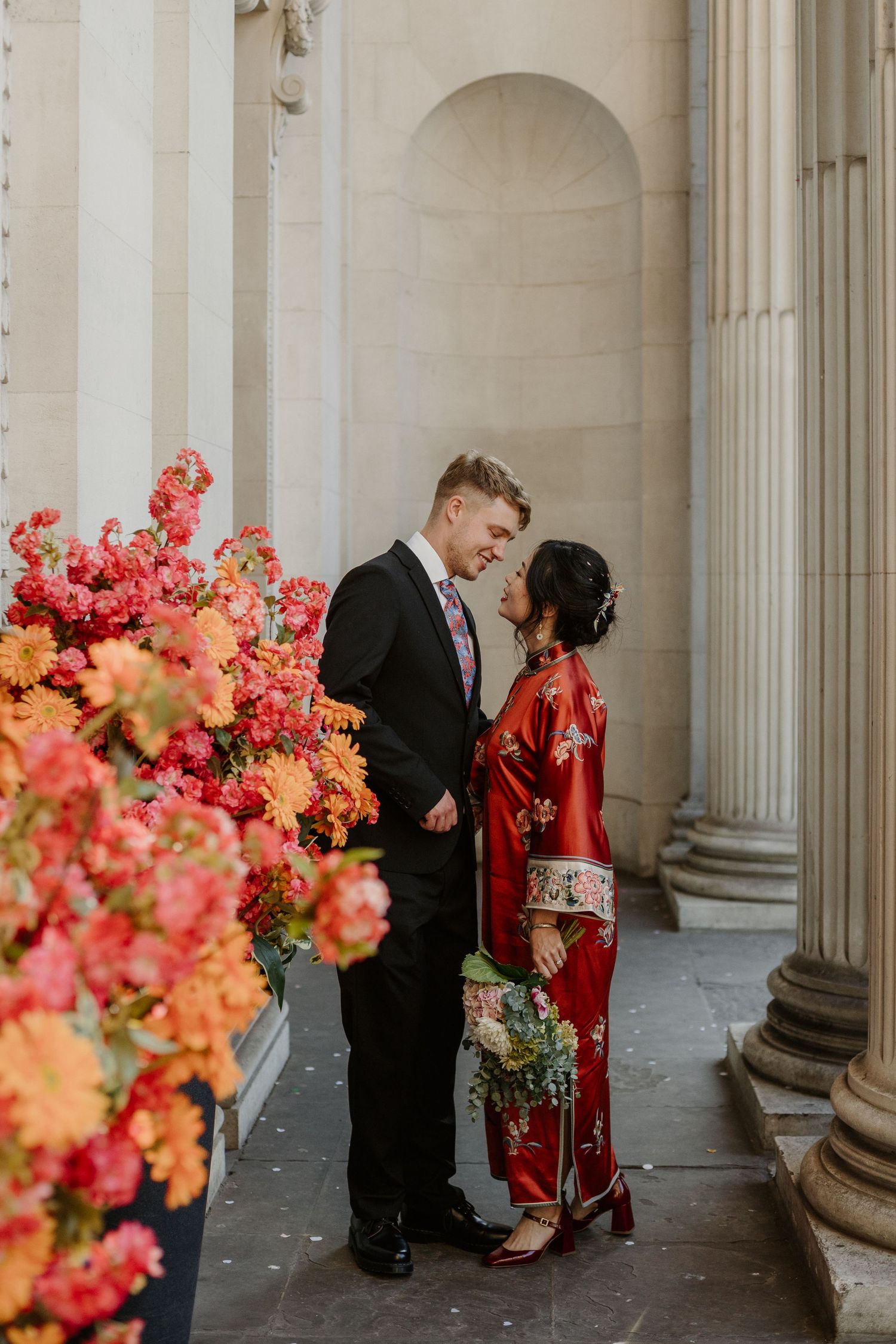 Small intimate wedding in London with natural documentary-style photography and emotional candid moments Old Marylebone Town Hall Wedding