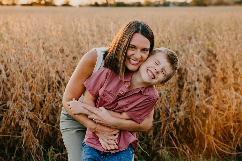 fall, field, family, mom and son, west Michigan