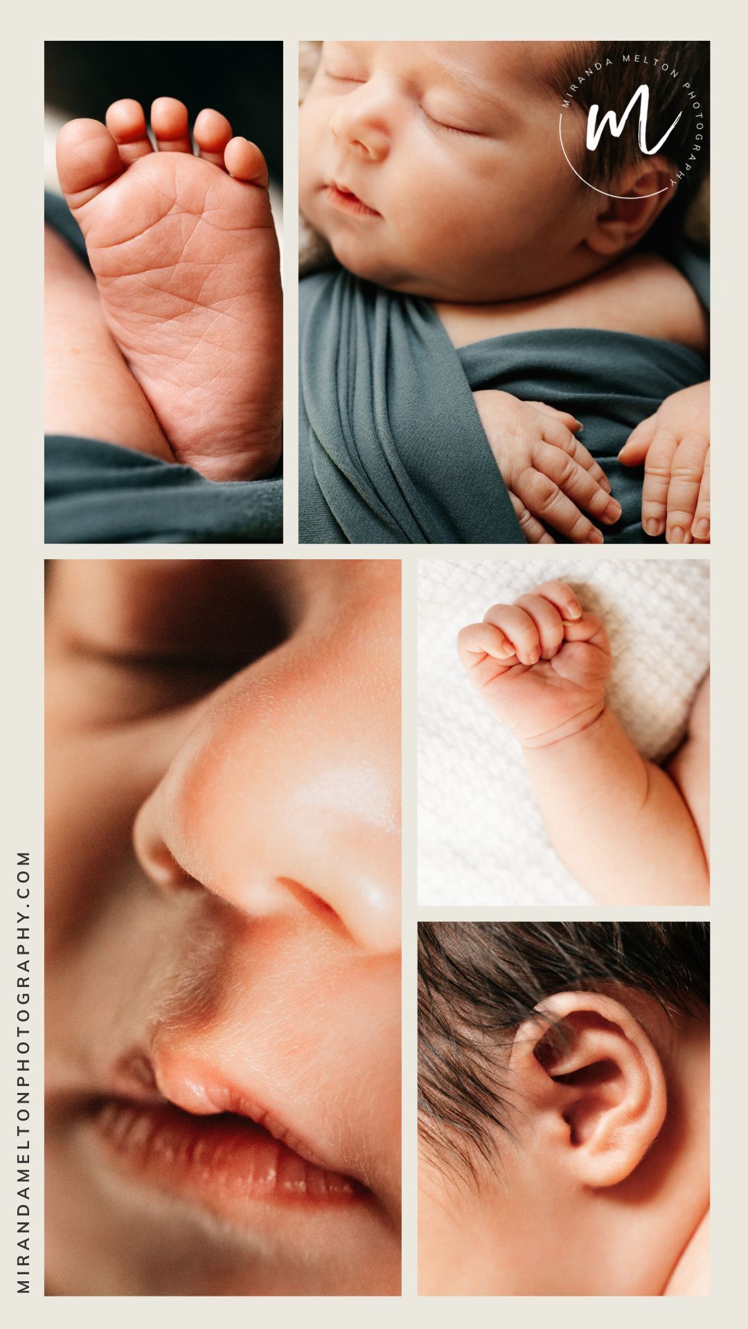 Close-up detail photos of a newborn baby at in-home lifestyle newborn photos in New Prague, MN