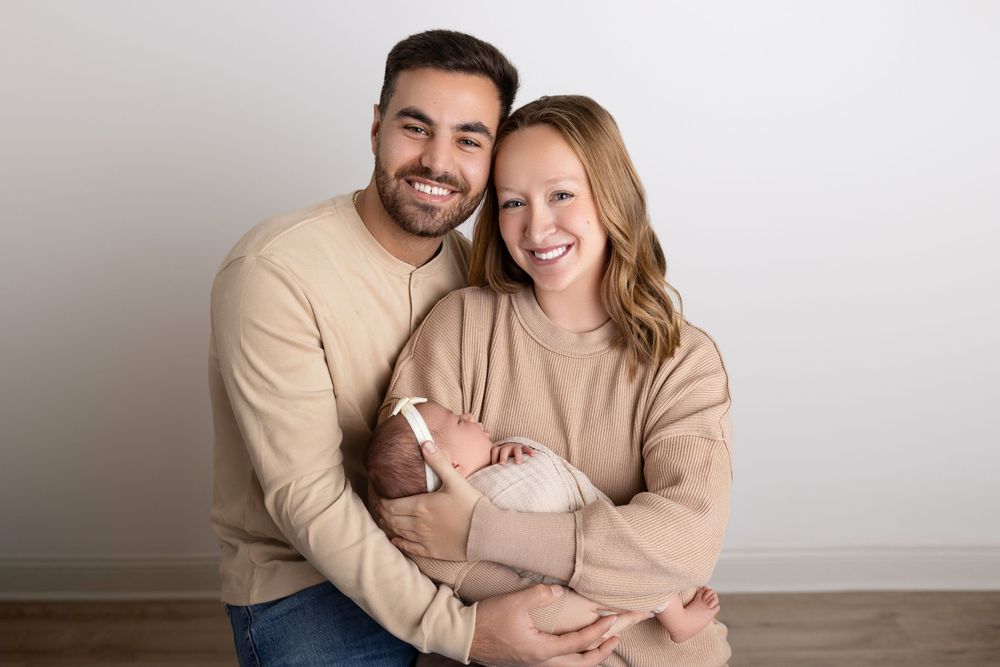 professional photo session against a neutral backdrop. NJ newborn photographer in Sussex County