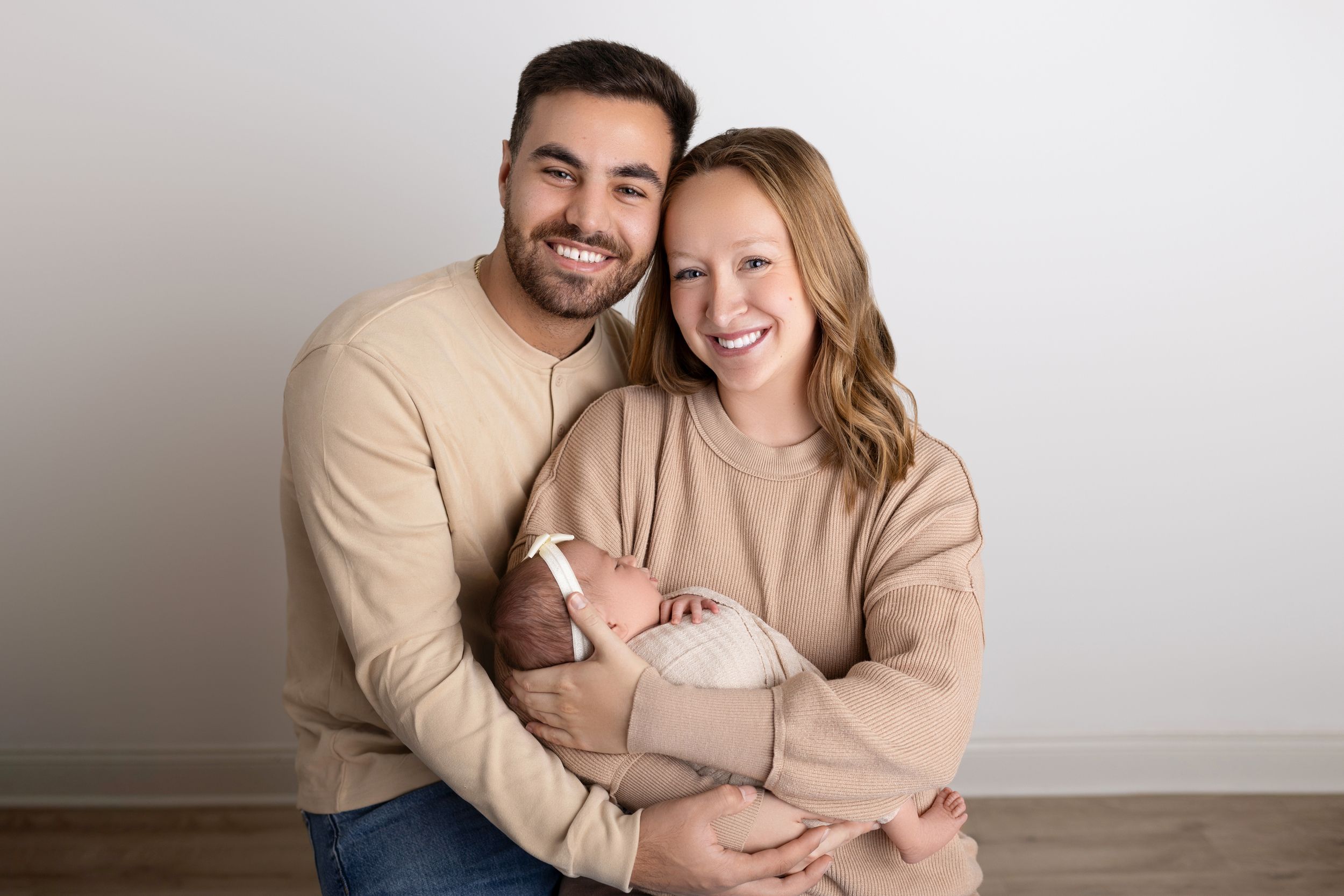 professional photo session against a neutral backdrop. NJ newborn photographer in Sussex County