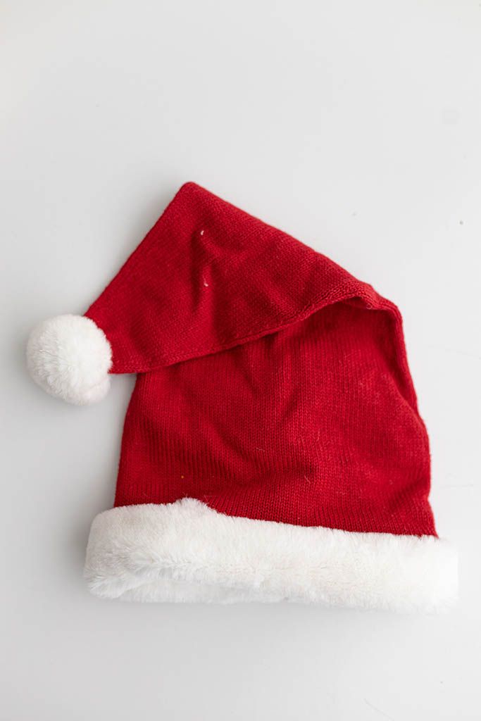 Baby's Santa Claus hat for Christmas themed photos.