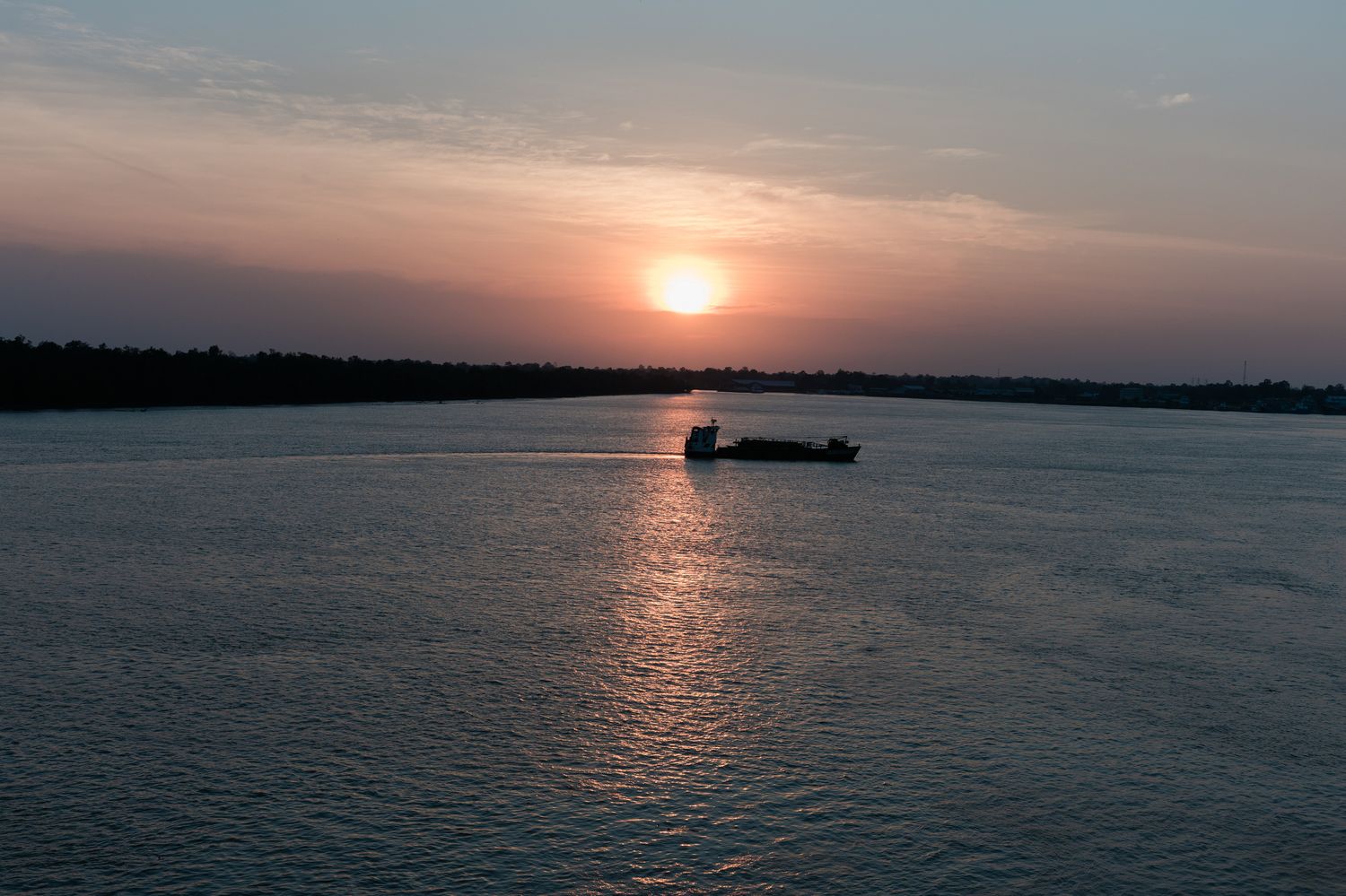 Sunset over Rejang River, Sibu. At Kingwood Poolside