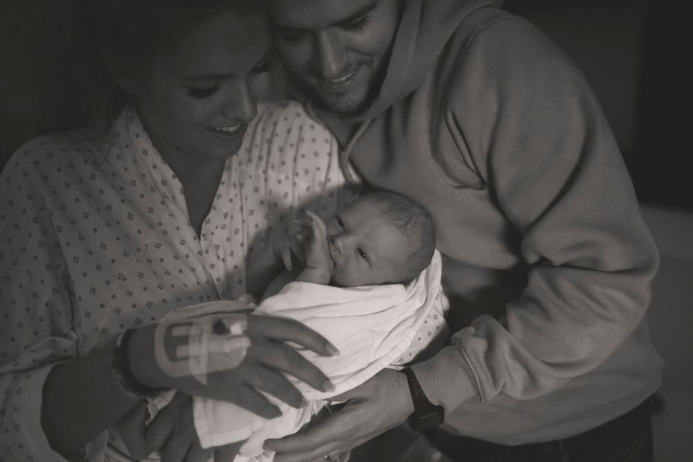 første øyeblikk med baby