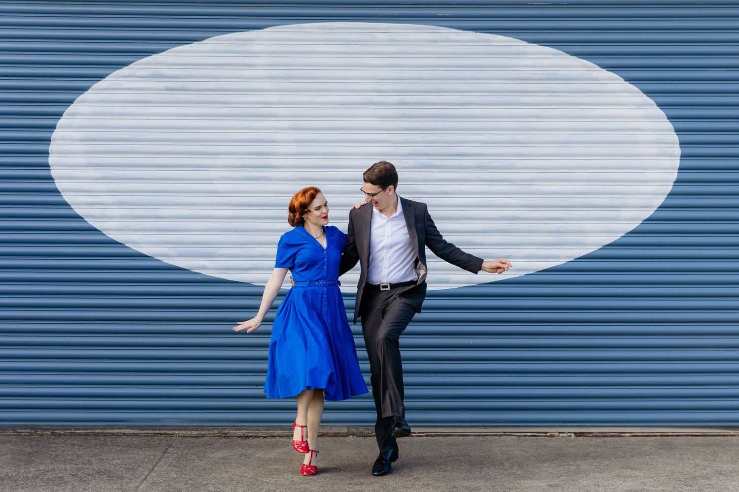 Dancing couple engagement photography