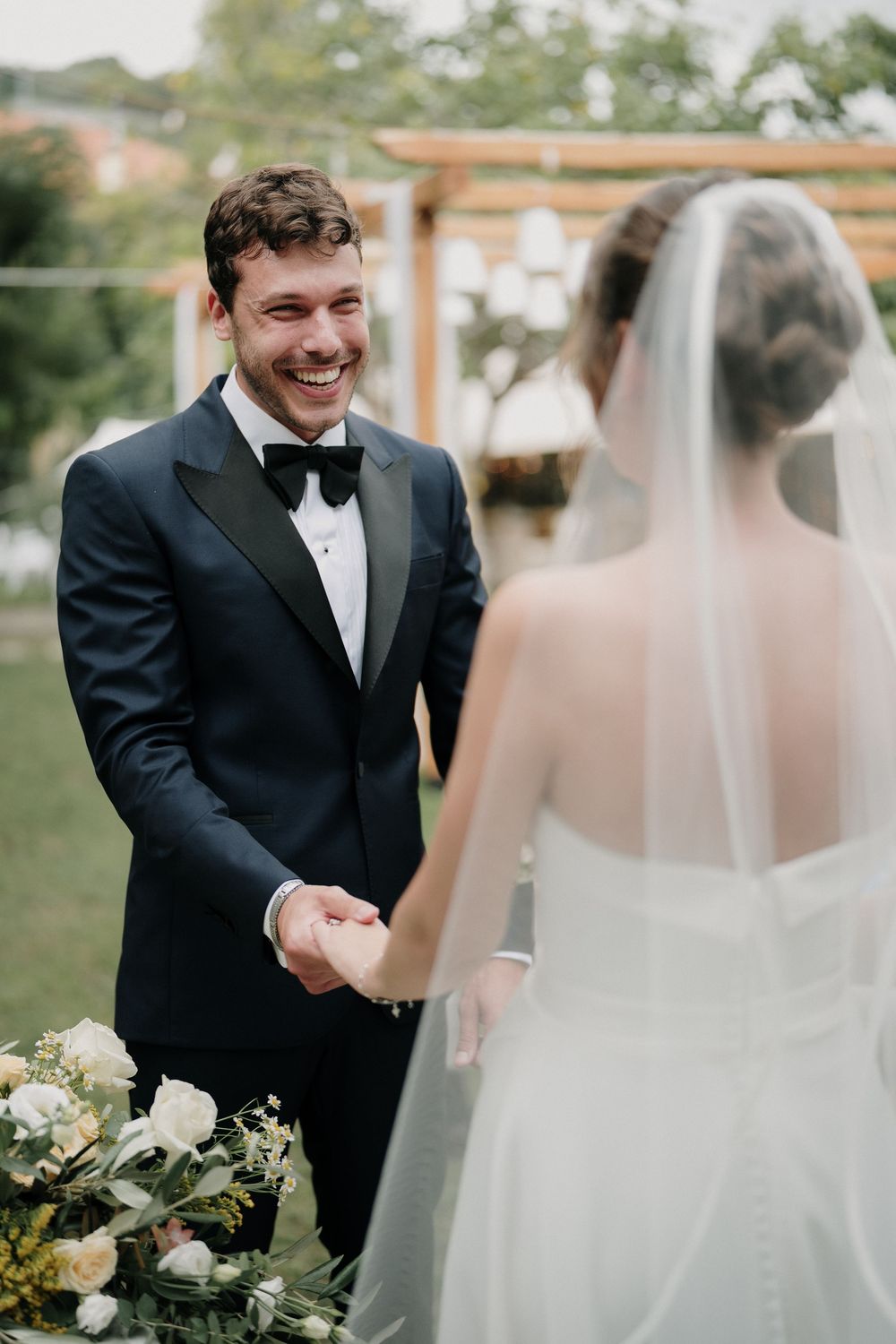 moment during a ceremony on the Ligurian Riviera