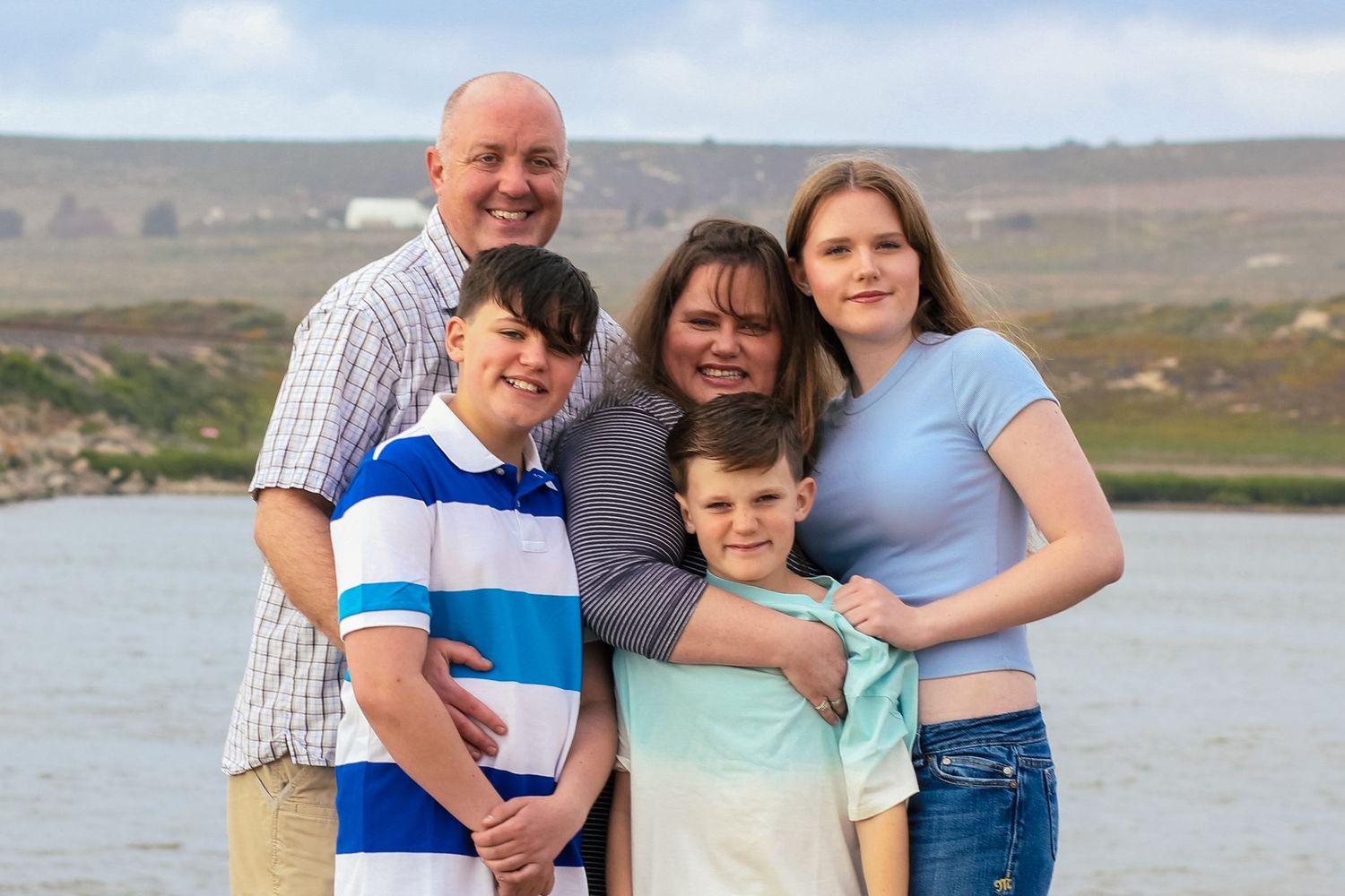 Family of five at Lompoc beach park