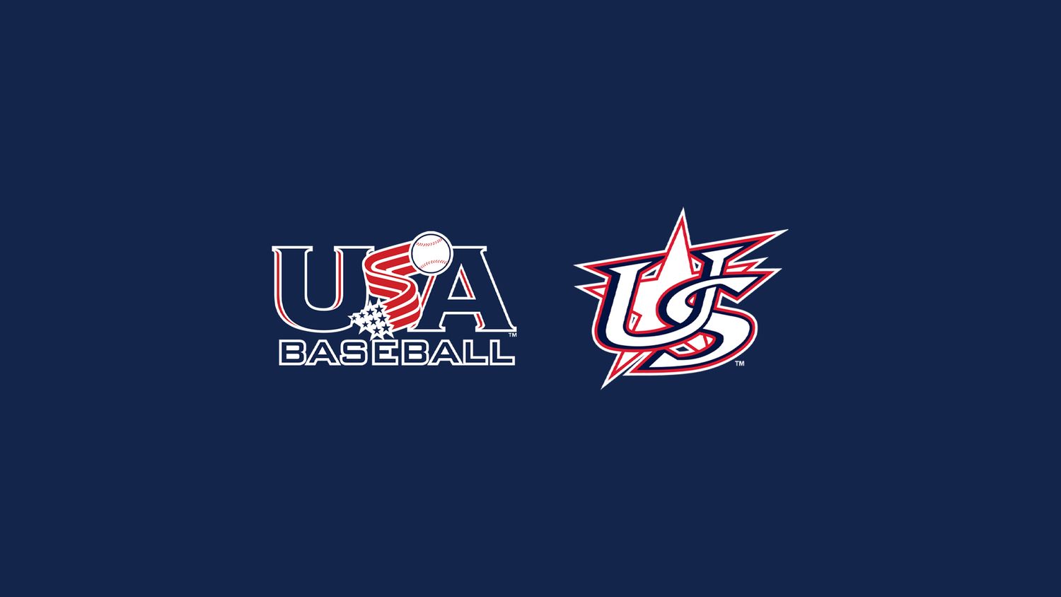 USA Baseball and USA Softball dual logo graphic on a dark navy blue background.