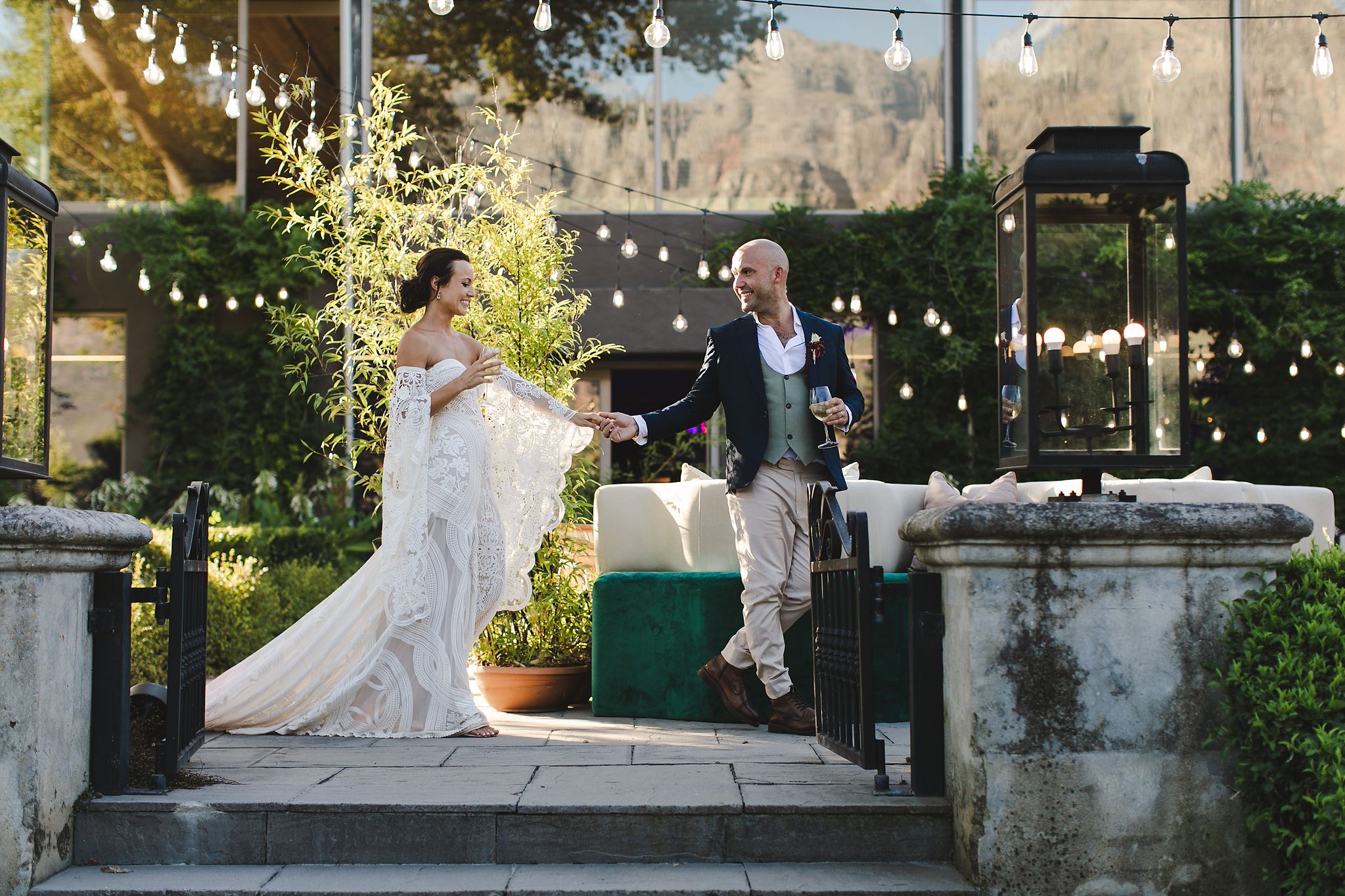 Bride and groom wedding portraits at Johannesdal 1207 in Stellenbosch vineyards