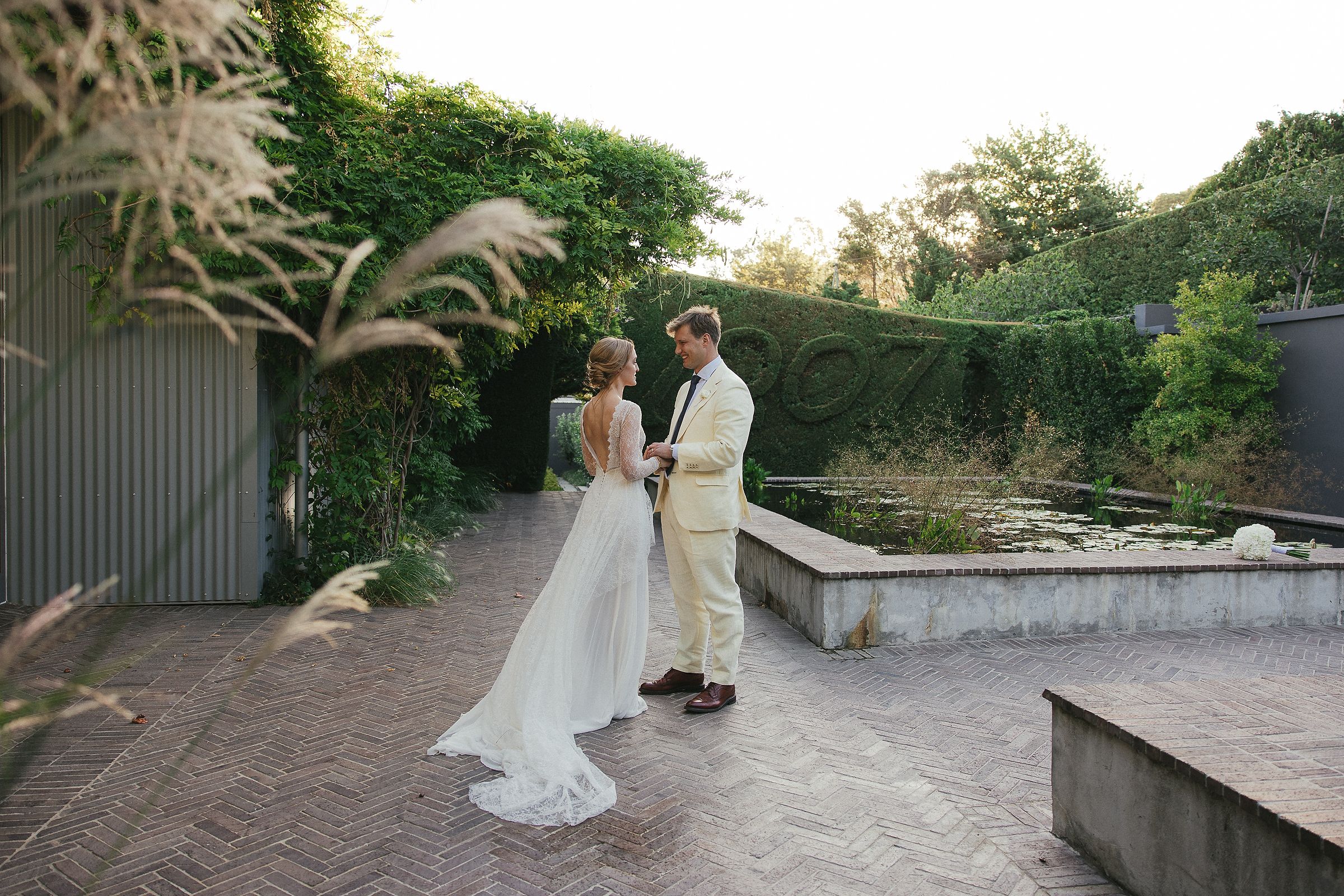 Bride and groom wedding portraits at Johannesdal 1207 in Stellenbosch vineyards
