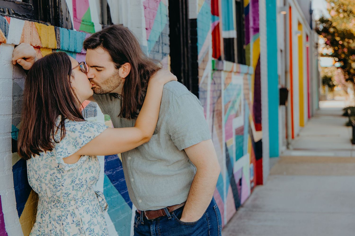 Richmond Scott's Addition engagement session with murals