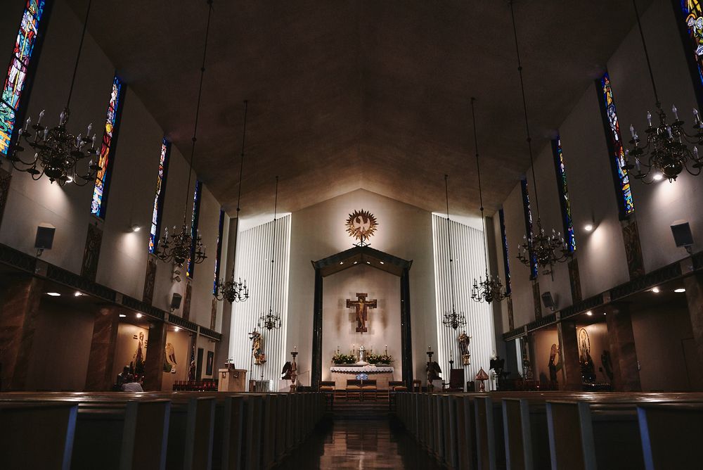 West Hollywood St. Victor Catholic Church wedding photo