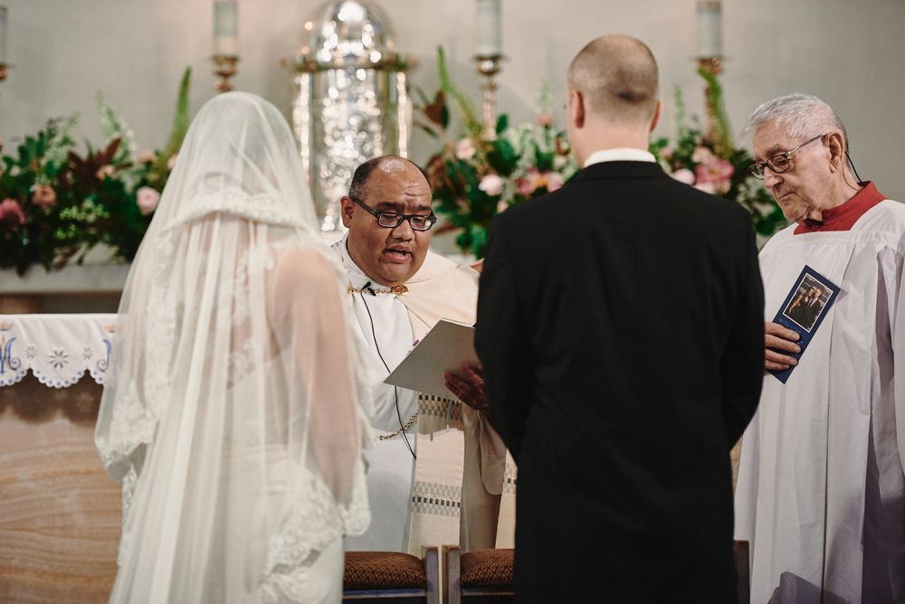 West Hollywood St. Victor Catholic Church wedding photo