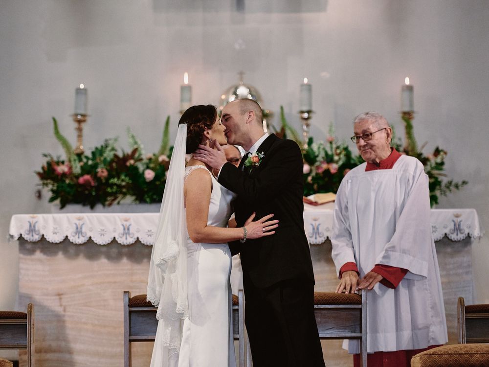 West Hollywood St. Victor Catholic Church wedding photo