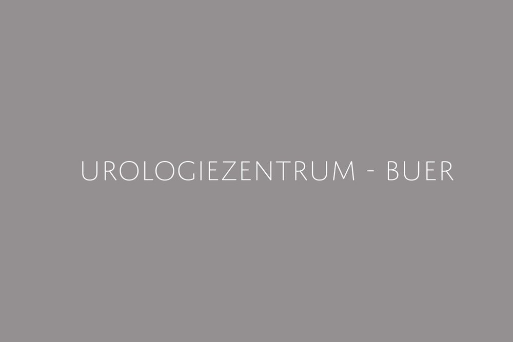 weißer Text auf einem grauen Hintergund für das Urologiezentrum Buer.