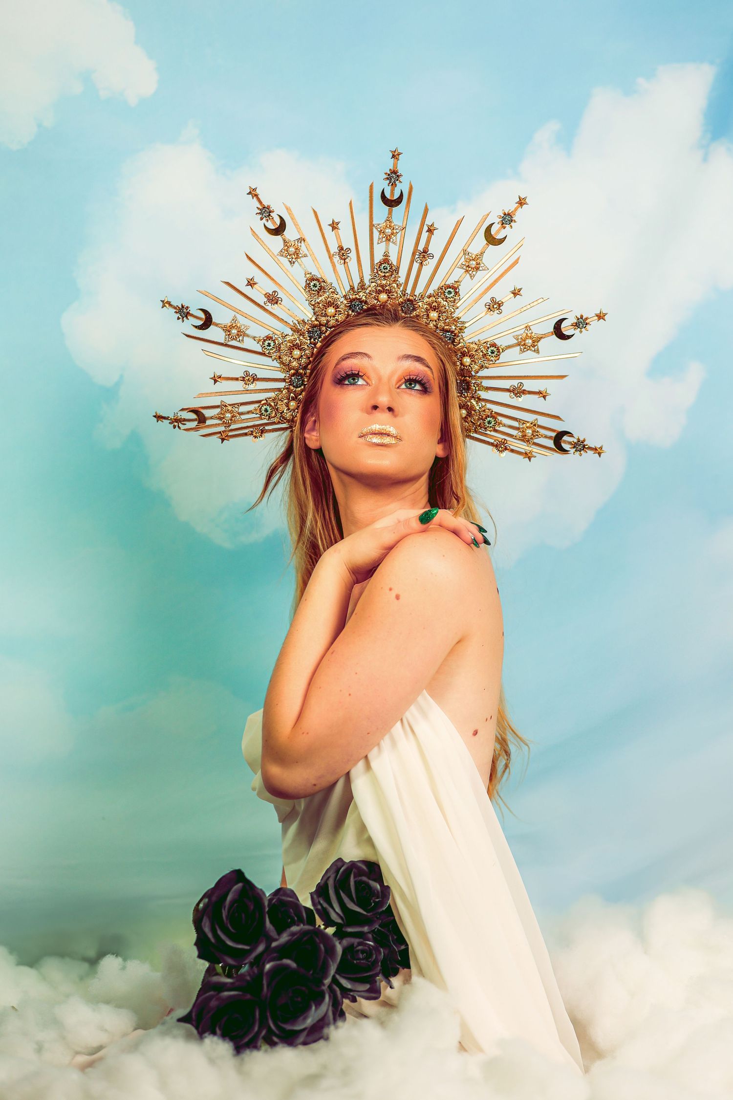 shooting ange avec une couronne féérique et estime de soi photographie