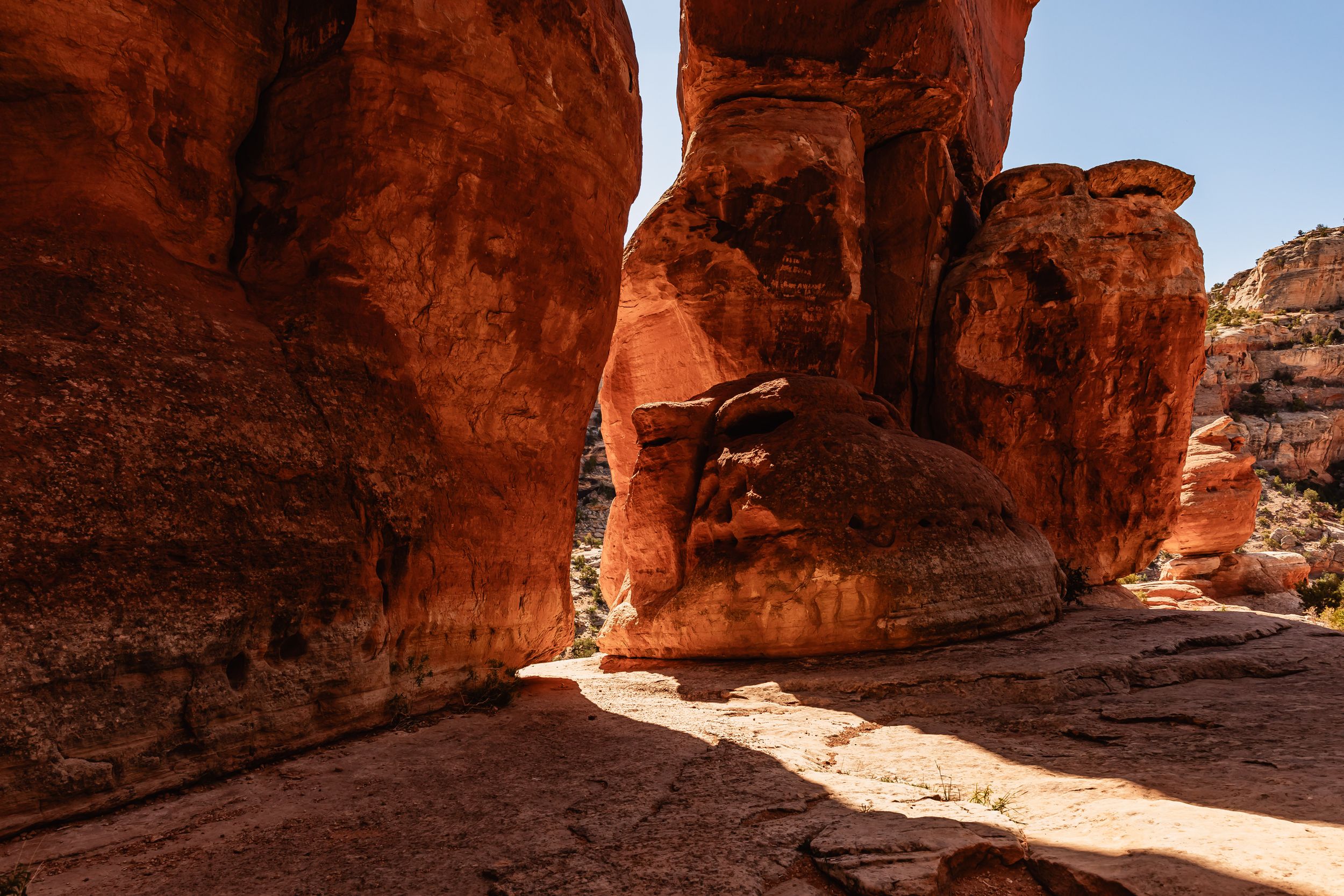light peeking through Devil's Kitchen in Grand Junction, Colorado