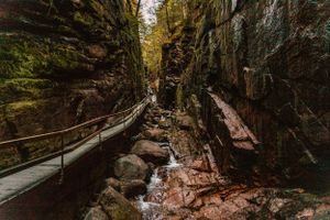 walkway in Flume Gorge, White Mountains, New Hampshire