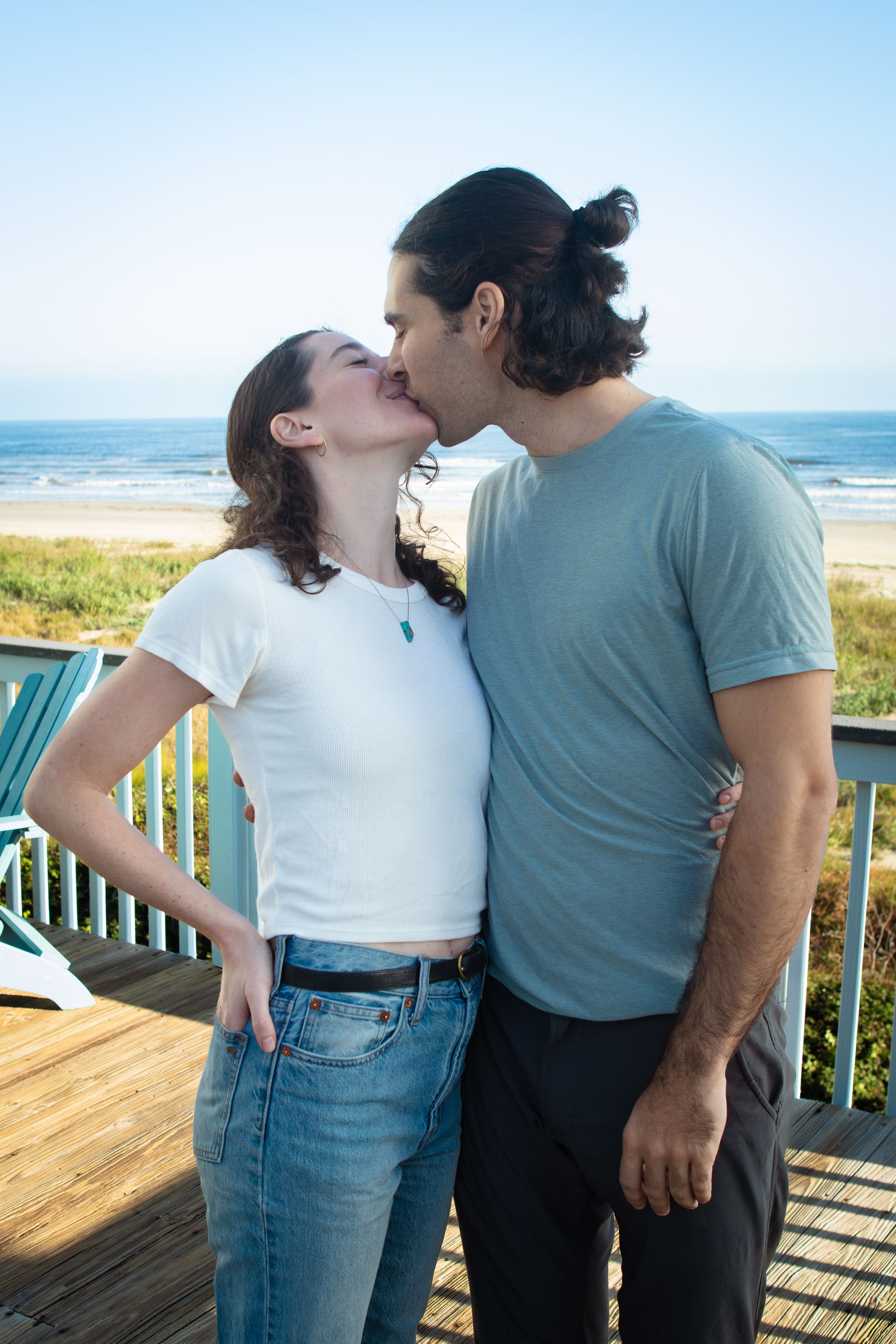 Beach Family in Galveston, Texas