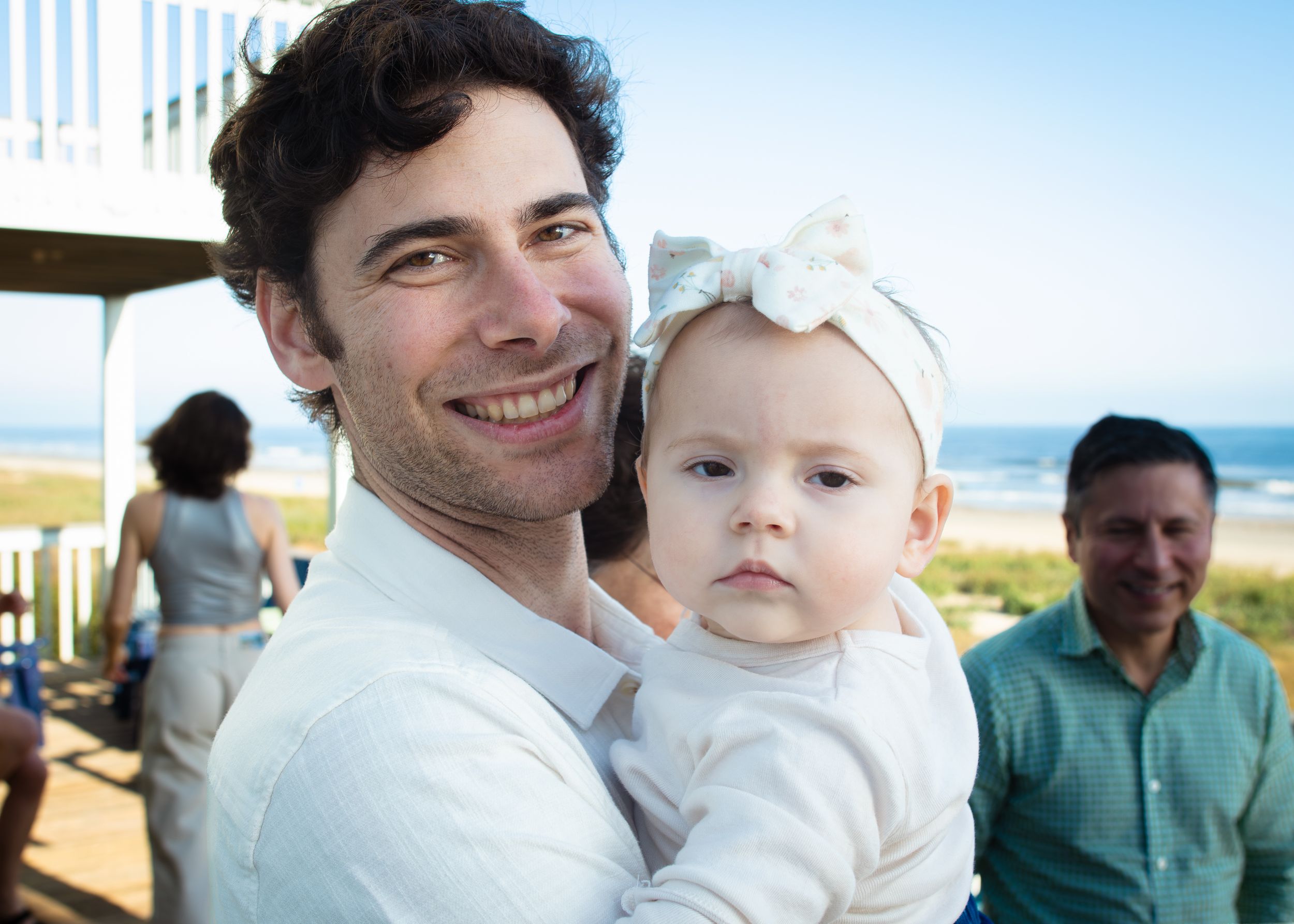 Beach Family in Galveston, Texas