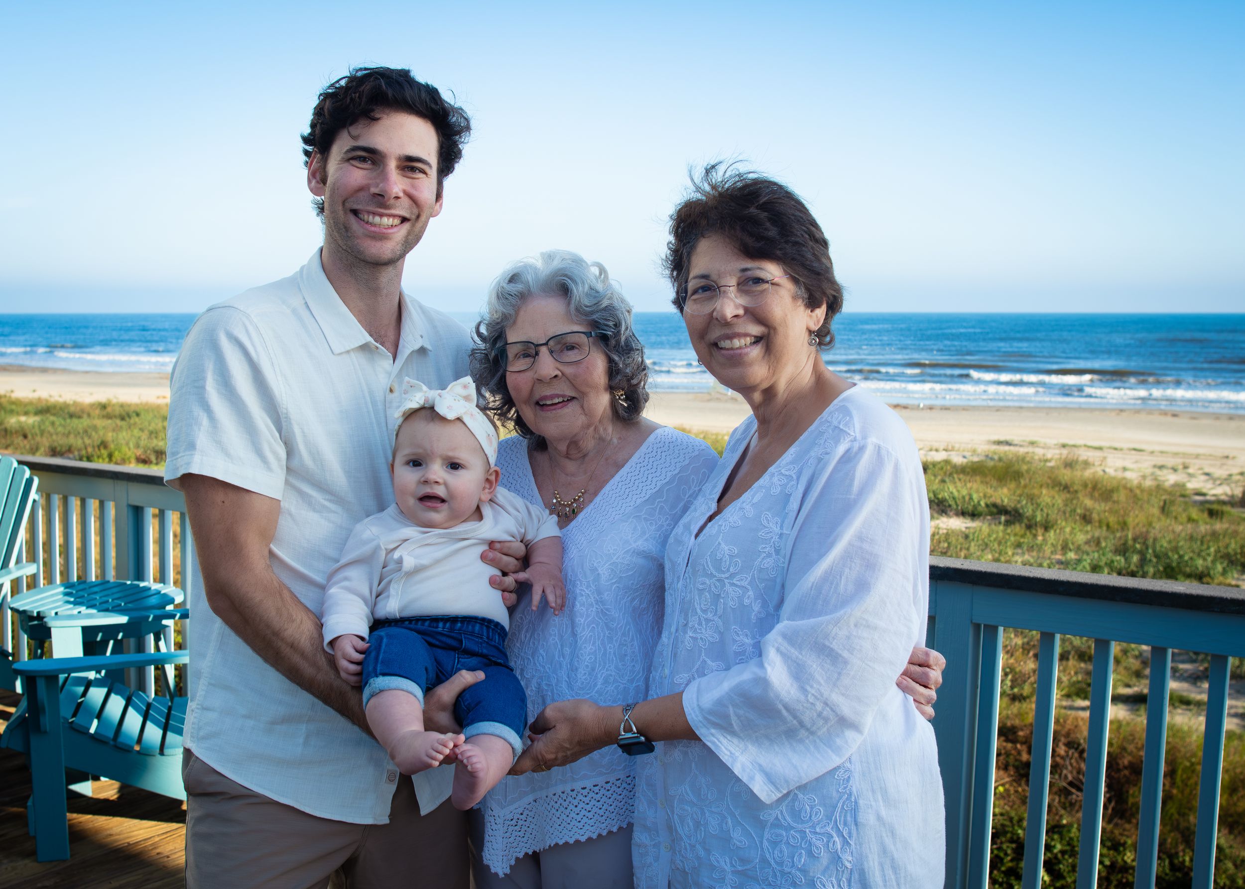 Beach Family in Galveston, Texas